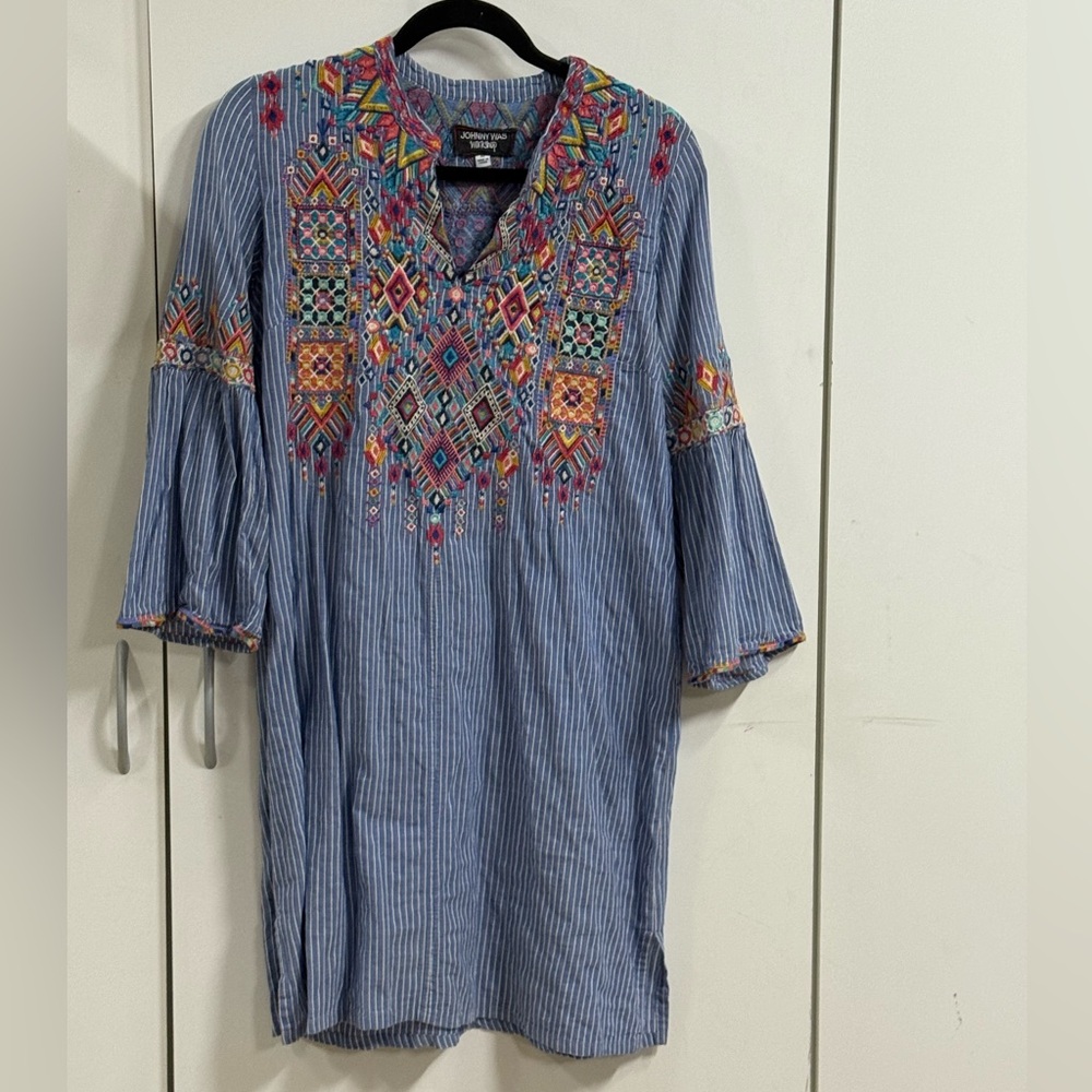 Johnny Was Colorful Embroidered Top